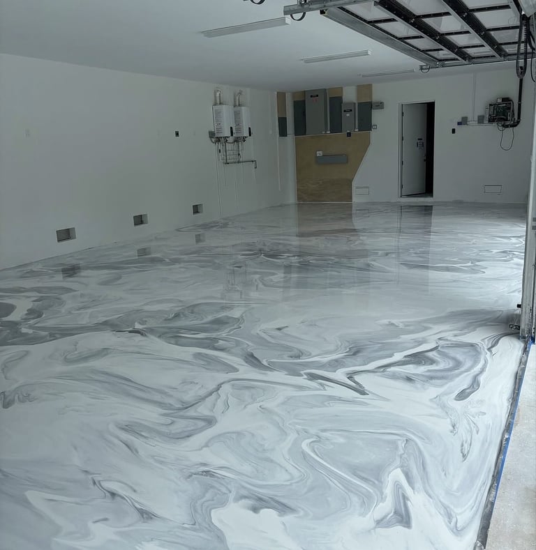 metallic garage white gray Orange County