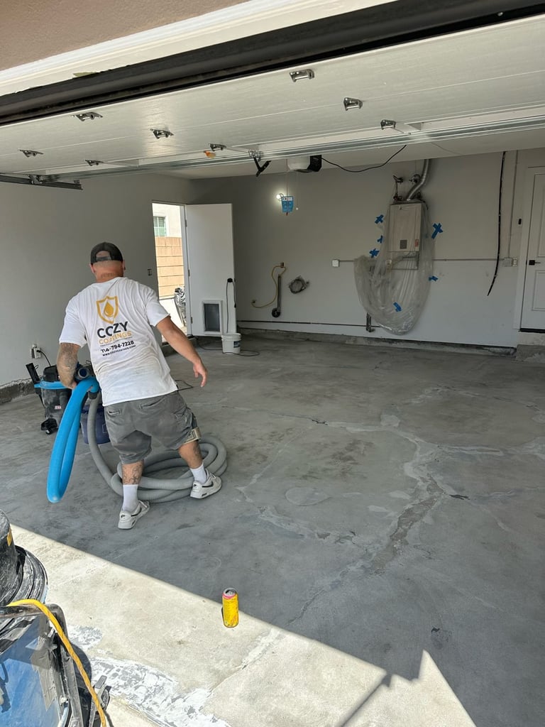 Garage prep grinding Orange County