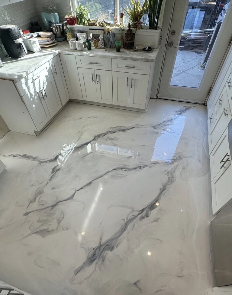 metallic white kitchen Orange County