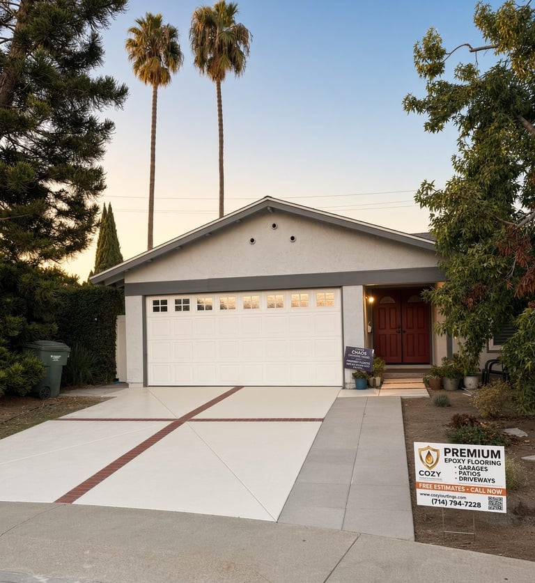 polished concrete driveway Orange County