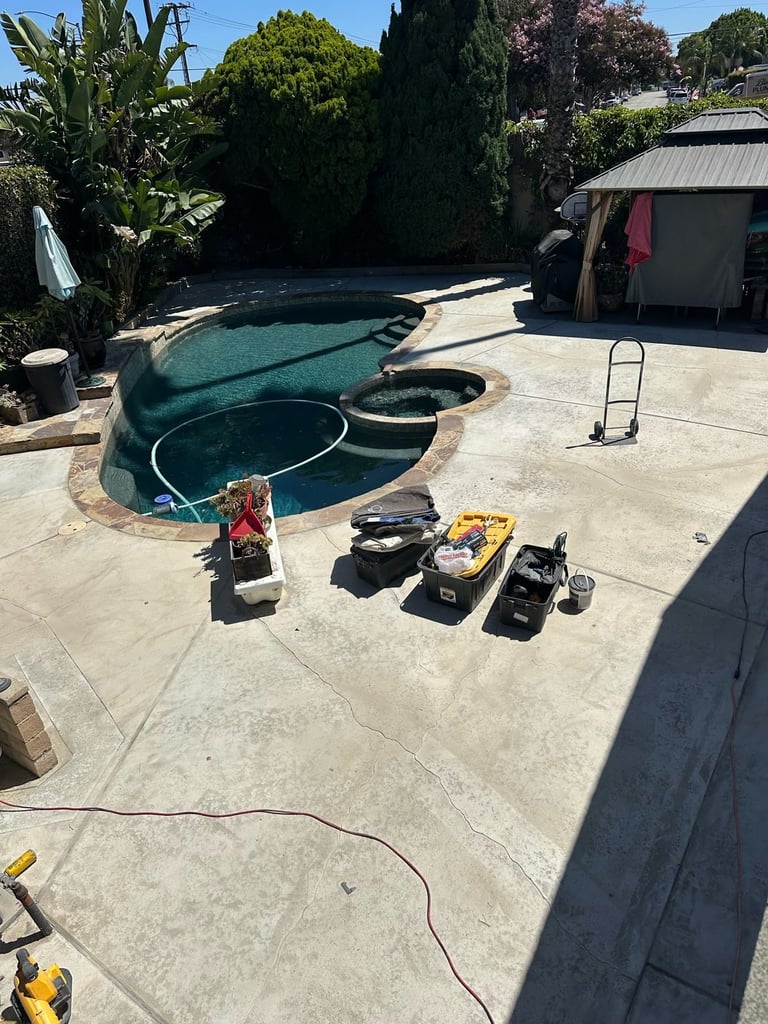 Before pool deck Orange County