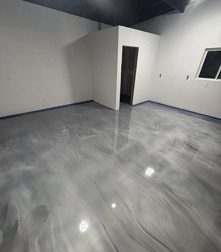 metallic epoxy gray room Mission Viejo